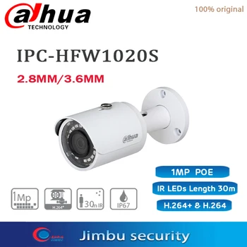 IPC-HFW1020S Dahua 1MP POE Kaamera H. 264 Mini-Bullet Võrgustik, IP67 IR30M 2,8 mm fikseeritud objektiiv ay/Öö(ICR) 3DNR 25/30 kaadrit sekundis