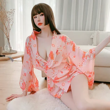 Jaapani Stiilis Yukata Hommikumantel Naiste Õie Printida Haori Jaapanis Ühtne Cosplay Kostüüm Pool Lühike Kleit Tüdruk Sakura Kimono Kleit
