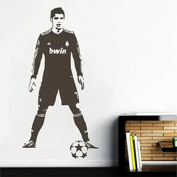 Jalgpalli jalgpallur Cristiano Ronaldo Seina Kleebis Poiste magamistuba, elutuba Home Decor Kuulus jalgpallur, decor Vinüül A704