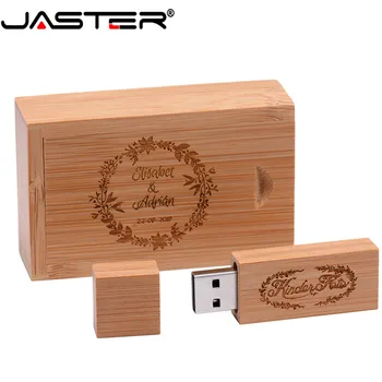 JASTER USB 2.0 vaher puidust usb +kinkekarp usb flash drive pendrive 4GB 8GB 16GB 32GB 64GB ( tasuta logo) pulmad kingitused