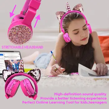 JINSERTA Armas Ükssarved Kõrvaklappide Traadita Lapsed Bluetooth Stereo Kõrvaklapid Muusika Headset koos MIC-Vabad Poisid&Tüdrukud Kingitus