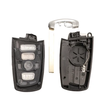 Jinyuqin Smart Key Shell Tühi Remote Keyless Juhul BMW CAS4 F 3 5 7-Seeria, E90 E92 E93 X5 HU100R koos Lihvimata Tera