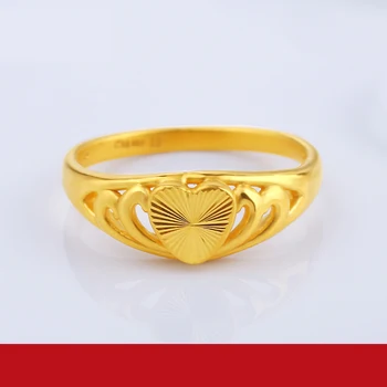 JLZB Puhas 24K Kuld Sõrmus Tõeline AU 999 Kullast Rõngad Elegantne Läikiv Süda Ilus Kallis Trendikas Ehteid Hot Müüa Uus 2020