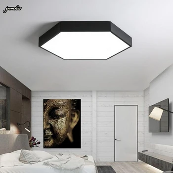 Jmmxiuz Lihtne Geomeetriline LED Lakke Lamp Köök, Magamistuba, kaasaegne Must/Valge restoran Maja Lighting Fixture