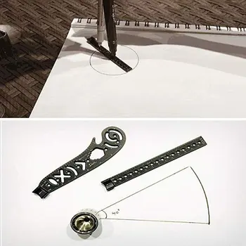 Joonista Tööriista Disaini Joonis Kaardus Metallik Multi-function EDC Valitseja Mini Nurgamõõtjaga Combo-Ringid Joonis Patterns Asukoht