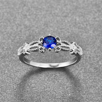 JQUEEN Sinine Tanzanite Rõngad Naiste Hõbedast Sõrmus 925 Ehted Sillutada Milles Kristall Ehted Bijoux Femme