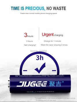 Jugee 2 tk 1,5 v 2000mah liitium AA usb laetav 3000mWh Li-polymer li-ion polymer liitium aku +1 USB Laadija