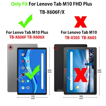 Juhul Lenovo Tab M10 FHD Pluss 10.3 Kate TB-X606F TB-X606X Funda Tablett PU Nahk Kaitsva Seista Coque Kest +Kingitus