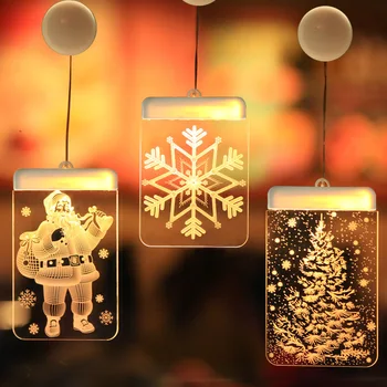 Jõulud LED Tuled Xmas Tree Jõuluvana Põder Lumehelves Bell Tuli Koju, Uks, Aken, Dekoratiivne Lamp 2020 head Uut Aastat