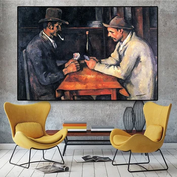 Kaardi Mängijad Paul Cezanne õlimaal Lõuendil Plakatid Ja Pildid Seina Art Pilt elutuba Skandinaavia Cuadros Decor