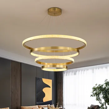 Kaasaegne Disain, Lühike Lühter eest magamistuba Gold Ring Circle Led Lühtrid elutuba Projektide Tuled Ringi Lamp