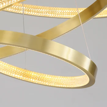 Kaasaegne Disain, Lühike Lühter eest magamistuba Gold Ring Circle Led Lühtrid elutuba Projektide Tuled Ringi Lamp