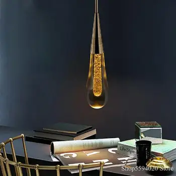 Kaasaegne LED-Vee Tilk ripats light Gold Plating Köök Hotel Saalis Põhjamaade cyrstal Luksuslik Ripats Tuled Magamistuba Rippus Lamp