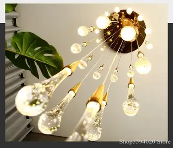 Kaasaegne LED-Vee Tilk ripats light Gold Plating Köök Hotel Saalis Põhjamaade cyrstal Luksuslik Ripats Tuled Magamistuba Rippus Lamp