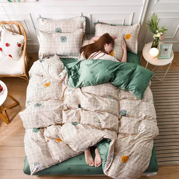 Kaasaegne voodipesu komplekt 4tk voodi komplekt suvel roheline lahe AB pool voodi leht Roheline tekikott määrata lehe voodipesu uus 2020. aasta mood hõlmab