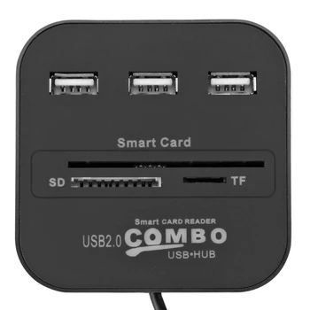 Kaasaskantav USB SIM Smart Card Reader Panga Kaart IC/ID EMV SD TF 3USB HUB MMC USB-CCID ISO 7816 CACDNIEATM IC SIMSDTF