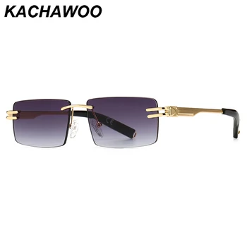 Kachawoo frameless ristküliku päikeseprillid meestele retro square prillid naiste Suvised toonid, kuld, sinine, pruun 2021 parim müüja