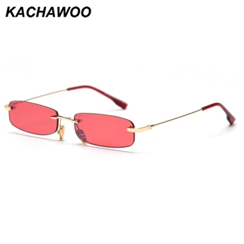 Kachawoo rimless ristküliku päikeseprillid punane naine kuldsed värvilised päikeseprillid meestele, väike, retro, kõrge kvaliteediga 2020 trendid