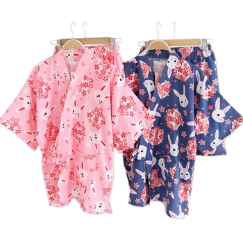 Kawaii sakura küülik kimono riideid naiste lühikesed püksid pidžaama seab Suvel, puuvill jaapani yukata lühikesed püksid hommikumantlid sleepwear