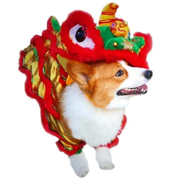 Kevad Festival Teddy Corgi koer coat talvel kutsikas kostüüm pet Lõvi tantsu riided väike koer Tang sobiks uue aasta Kingitus jope