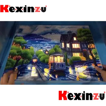 Kexinzu LED Full Ringi Puurida 5D DIY Diamond Maali 3D Tikandid Mosaiik ristpistes 5D Decor Kingitus 40x50cm