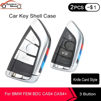 KEYECU Nuga Kaardi Stiilis Smart Remote Auto Key Shell Case 3 Nuppu BMW X5 X6 F15 X6 F16 G30 7 Seeria G11 X1 F48 F39