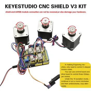 Keyestudio CNC Kilp V3.0 Pardal+UNOR3 Pardal + A4988 Juhile Heatsink for Arduino CNC Komplektid GRBL ühilduva