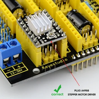 Keyestudio CNC Kilp V3.0 Pardal+UNOR3 Pardal + A4988 Juhile Heatsink for Arduino CNC Komplektid GRBL ühilduva