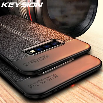 KEYSION Telefon Case for Samsung Galaxy S10 Pluss S10e S9 Lisa 9 Naha Tekstuur Pehme TPU kaitseraua tagakaas S10 5G S10+ Lisa 8