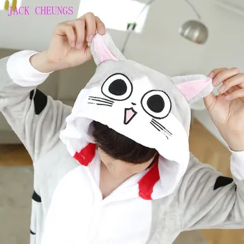 Kigurumi Chi kass onesies Pidžaama looma kostüüm Pidžaamad Unisex koomiksitegelast pijama köök kass onesies pidžaama