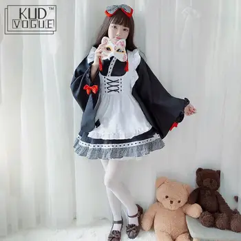 Kimono Jaapani Lolita Kleit Tüdruk Kawaii Anime Neiu Pool Kleit Magus Armas Naiste Riided Nõid Ühtne Sobiks Cosplay Kostüüm