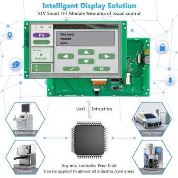KIVI inimene-Masin Liidese Serial LCD Moodul, mille vastutav Töötleja Pardal + Tarkvara + Puutetundlik Ekraan Tööstuslikuks
