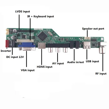 Komplekt LP133WX2-TLC4 DIY CVBS 30pin USB-LCD TV, AV LED LVDS VGA HDMI 1280X800 Paneel ekraan 13.3