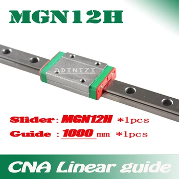 Kossel Mini 12mm Lineaarne Juhend MGN12 1000mm lineaarne raudtee + MGN12H Pikk lineaarne veo eest CNC X Y Z Telje, 3d-printer osa
