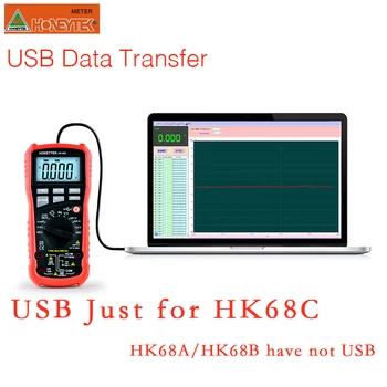 KUAIQU HK68C USB True RMS Multimeeter ÖKOLOOGILISES Arvesti Digitaalne Multimeeter Tester Professionaalne Mahtuvuse Mõõtja Avometer Pidevuse Test