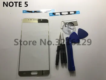 Kuld/valge/sinine Välimiste Klaasist Objektiiv asendus Samsung Galaxy märkus 5 N920 N920F LCD puutetundlik ekraan+ Liim