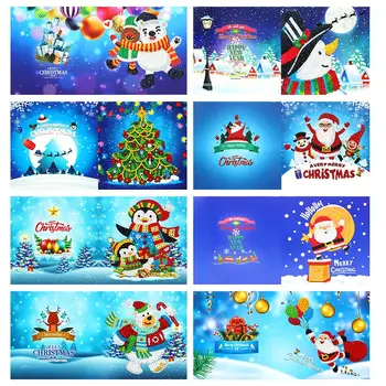 Kuum Diamond Maali õnnitluskaardid Cartoon Christmas Sünnipäevaks Postkaarte, 5D DIY Kids Festival Tikandid Tervitage Kaardid Kingitus