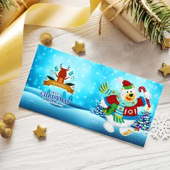 Kuum Diamond Maali õnnitluskaardid Cartoon Christmas Sünnipäevaks Postkaarte, 5D DIY Kids Festival Tikandid Tervitage Kaardid Kingitus
