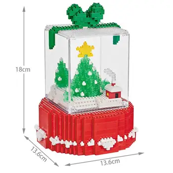 Kuum Lepining loojad klassikaline Puhkus Jõulupuu display box kerge Kingitus mudel mini mikro diamond plokid, tellised mänguasjad kingitus