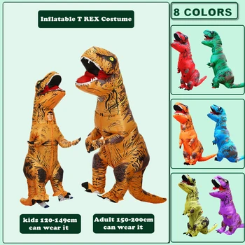 Kuum T-REX Dinosaurus Täispuhutav Kostüüm Pool Cosplay Kostüümid Väljamõeldud Maskott Anime Halloween Kostüüm Täiskasvanud Lapsed Dino Peace