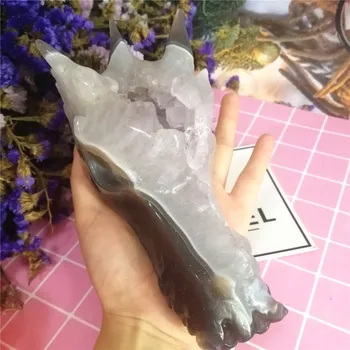Kuuma 9-16cm super suur suurus dragon kolju nikerdamist magic avärav kivi crystal geode crystal klastri tervendav crystal teenetemärgi