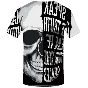 KYKU Kolju Tshirt Meeste Must Ja Valge T-särk Punk Rock Riided Gooti 3d Print T-Särk Lahe Hip-Hop Meeste Riided Streetwear