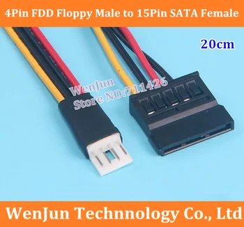 Kõrge Kvaliteediga 20cm 4Pin FDD Floppy Meeste 15Pin SATA Naine Adapter Converter Hard Drive Power Cable Juhe