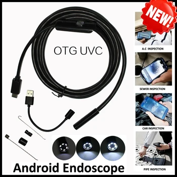 Kõrge Kvaliteediga 5,5 mm Objektiivi 5M Android OTG USB Endoscope Kaamera Paindlik Madu USB Toru Kontroll Android Telefon Borescope Kaamera