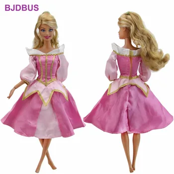 Kõrge Kvaliteediga Muinasjutt Kleit Printsess Kleit, Roosa Seelik Pulmapidu Riided Barbie Nukk Tarvikud 12