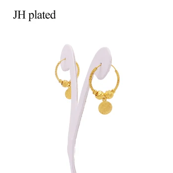 Kõrvarõngad 24K kuld värvi ring hoop kõrvarõngad on naiste-tüdrukute ehted earing eardrop Aafrika pulm kingitused kõvadele pircing earings
