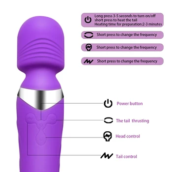 Kütte-Vibraator Av Võlukepp Massager Vibraator on Veekindel Pehme Dildo Vibraator G-Spot Kliitori Stimulaator Täiskasvanud Sugu Mänguasjad Naine