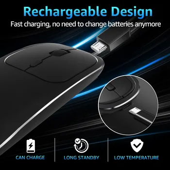 Laetav Juhtmeta Bluetooth Hiir Metallist Vaikne 2.4 G Dual Mode Optiline Hiir 1600DPI Arvuti Gaming Mouse for PC Sülearvuti