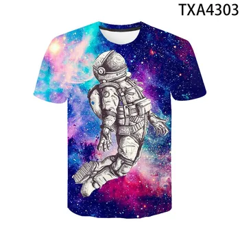 Lahe Naljakas Universum Planeet Ruumi Galaxy Astronaut 3D T-särk Meestele, Naistele, Lastele Moon Prindi Star Sky Poiss, Tüdruk Moe Tops Tees