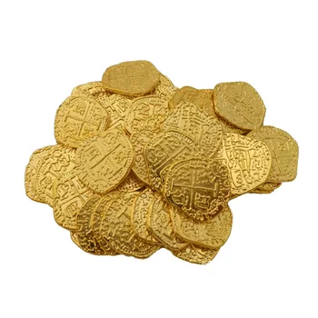 Lahtiselt PALJU X 100TK / 4 VÄRVI mündi iga värv 25pcs, doubloons, Piraat mänguasi münte Kapten Piraat Pool metallist mündid